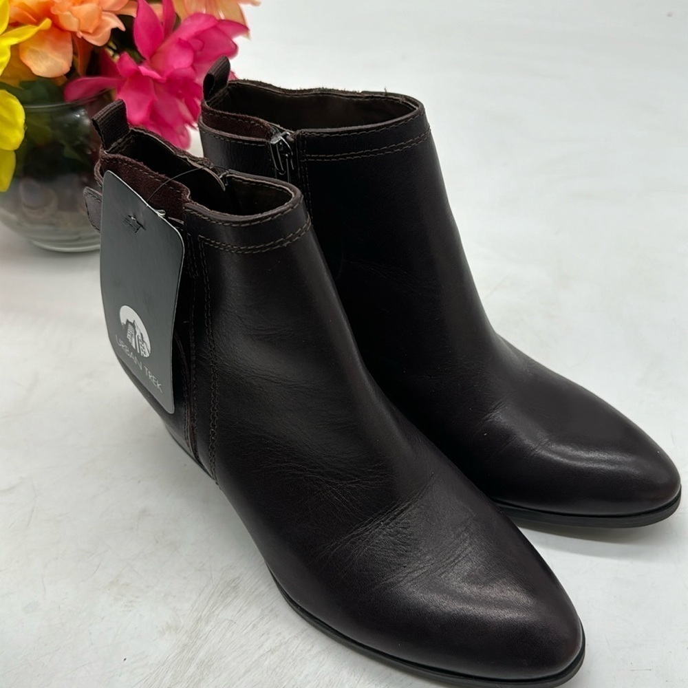 Franco Sarto Bark Brown Pointy Ankle Boots Size 5.5 MCA5088